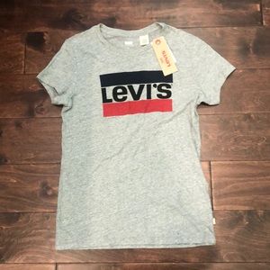 NWT Levis grey logo tshirt